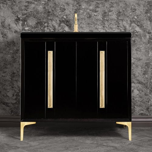 Linkasink VAN36B-021SB Tuxedo With 18 Artisan Glass Prism Hardware 36 Wide Vanity, 36 X 22 X 33.5 (Without Vanity Top) - Parent