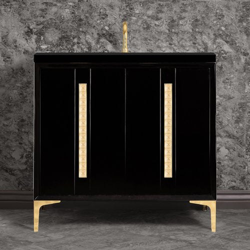 Linkasink VAN36B-022PB Tuxedo With 18 Artisan Glass Pyramid Hardware 36 Wide Vanity, 36 X 22 X 33.5 (Without Vanity Top) - Parent