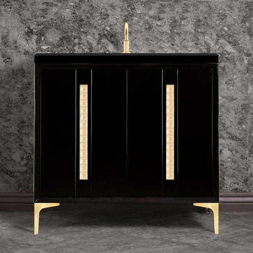 Linkasink VAN36B-022SB Tuxedo With 18 Artisan Glass Pyramid Hardware 36 Wide Vanity, 36 X 22 X 33.5 (Without Vanity Top) - Parent