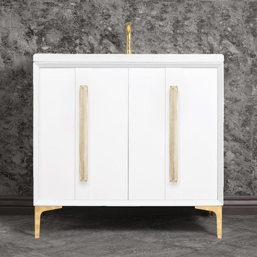 Linkasink VAN36W-021PB Tuxedo With 18 Artisan Glass Prism Hardware 36 Wide Vanity, 36 X 22 X 33.5 (Without Vanity Top) - Parent