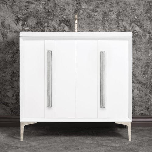 Linkasink VAN36W-021SN Tuxedo With 18 Artisan Glass Prism Hardware 36 Wide Vanity, 36 X 22 X 33.5 (Without Vanity Top) - Parent
