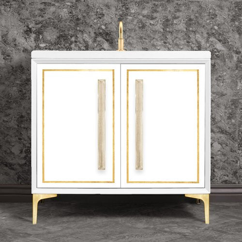 Linkasink VAN36W-025SB Linea With 18 Artisan Glass Prism Hardware 36 Wide Vanity, 36 X 22 X 33.5 (Without Vanity Top) - Parent