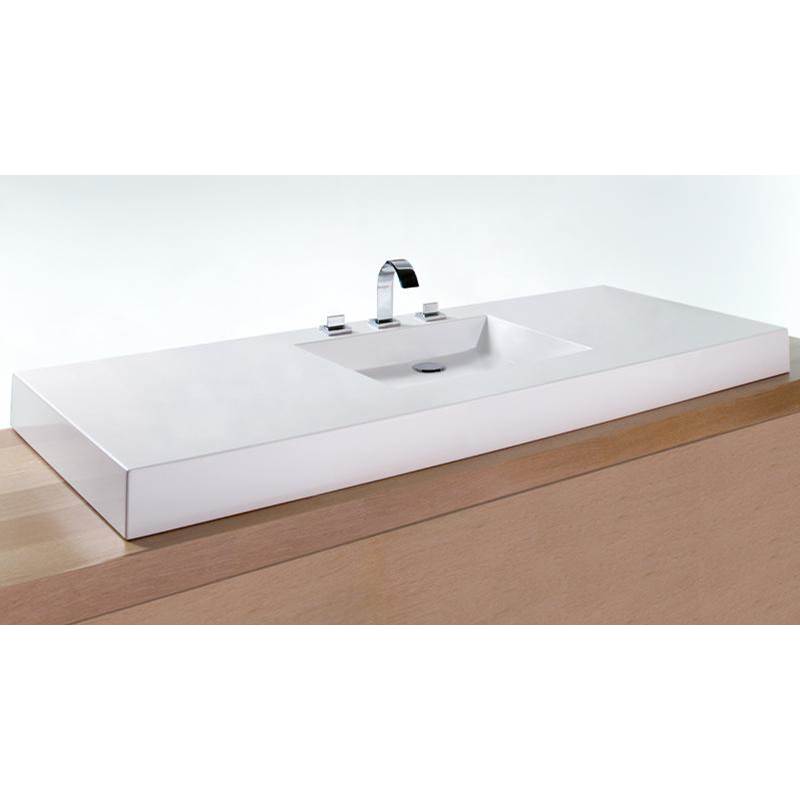 Wet Style VC60C-O-8-MB-MA Lav - Cube - 60 X 22 X 4 - Center - Mb O/F - 3 Holes 8 C/C - White Matte
