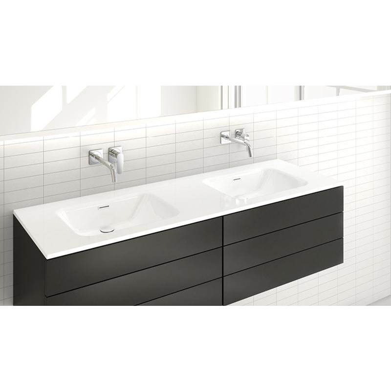 Wet Style VELXS60-O-8-SB-MA Lav - Element - 60 X 20 X 5/8 - Sb O/F - 3 Holes 8 C/C Per Drain - White Matte