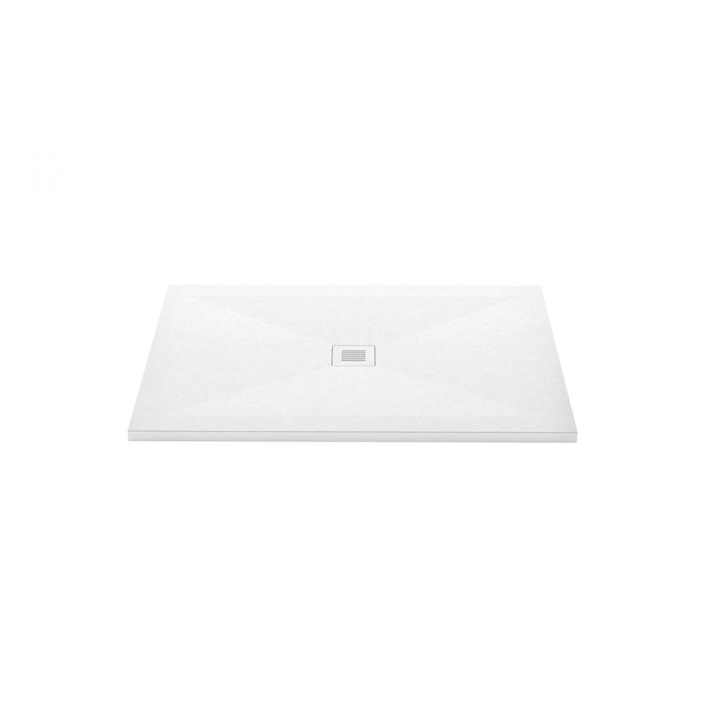 Wet Style DFL4836C-AS-1C Shower Base - Feel - 48 X 36 - Center Drain - White Slate - 1 Cut