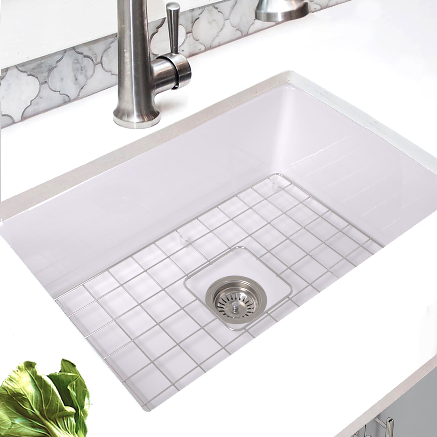 Nantucket Sinks Wellfleet-2719W 27-Inch Undermount Fireclay Kitchen Sink Wellfleet-2719W
