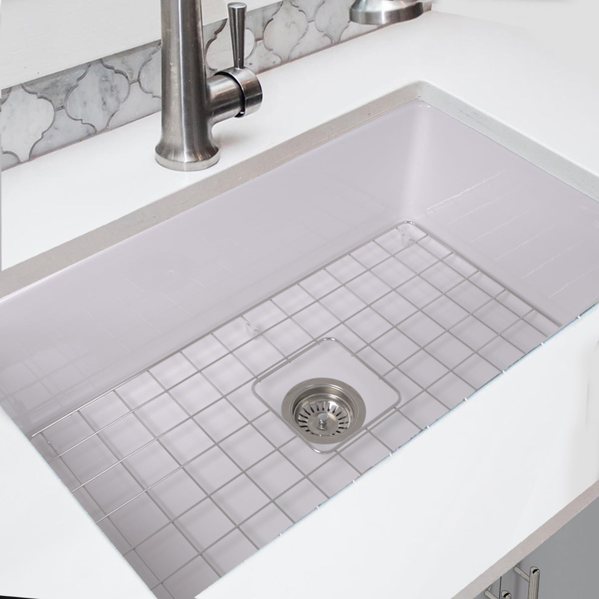 Nantucket Sinks Wellfleet-3218W 32-Inch Undermount Fireclay Kitchen Sink Wellfleet-3218W