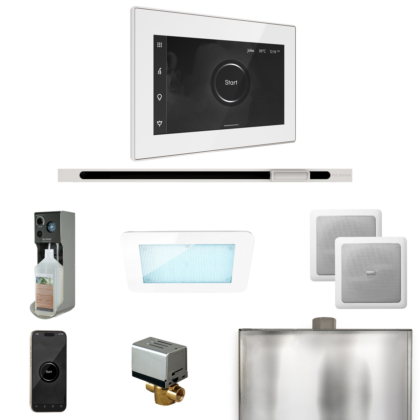 Mr. Steam XDRM2L XDream Steam Shower Control Package with iSteamX Control and Linear Steamhead