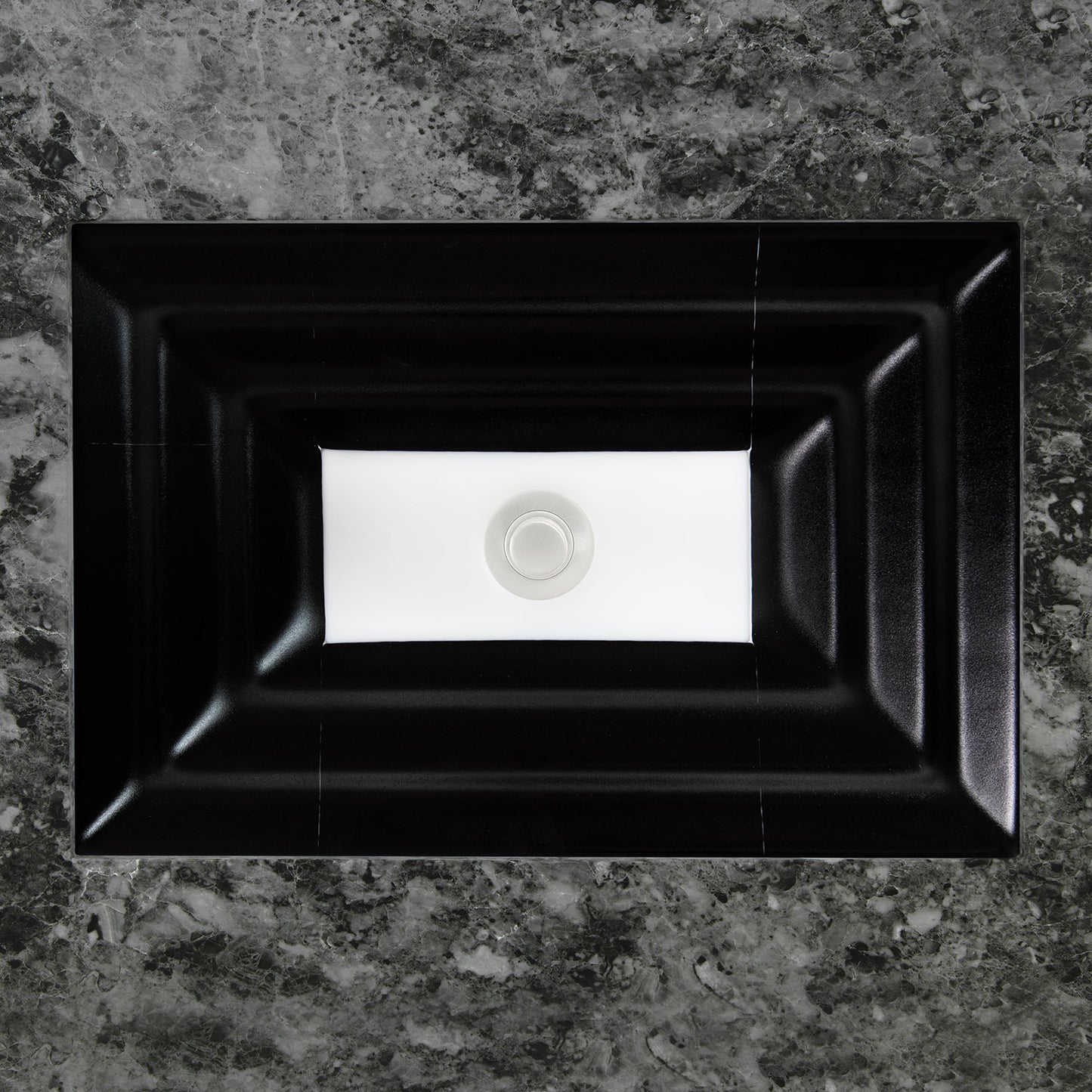 Linkasink AG09C Window Large Rectangular - Black Glass with White Window