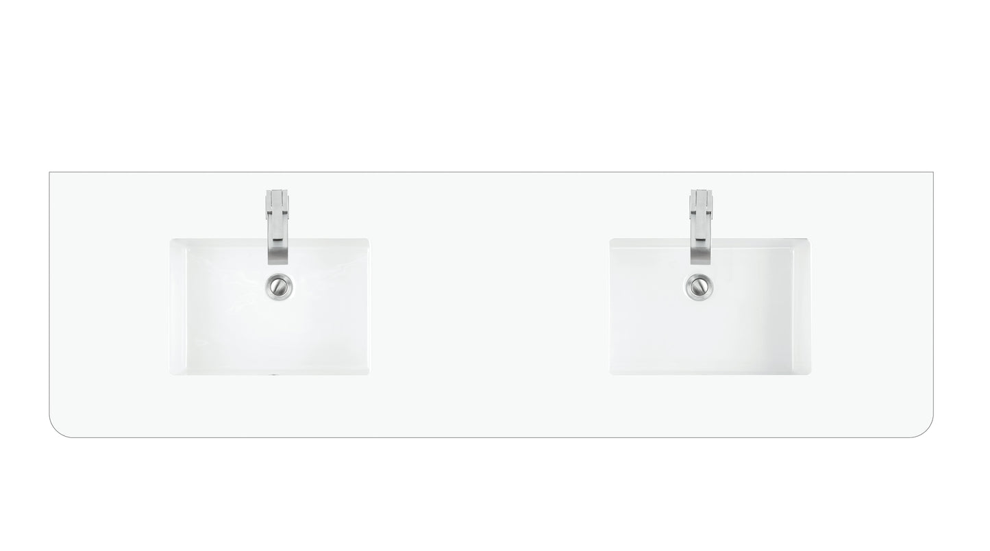 James Martin 060-S72RC-SNK 72" Single Radius Cut Top, 3 CM With Sink