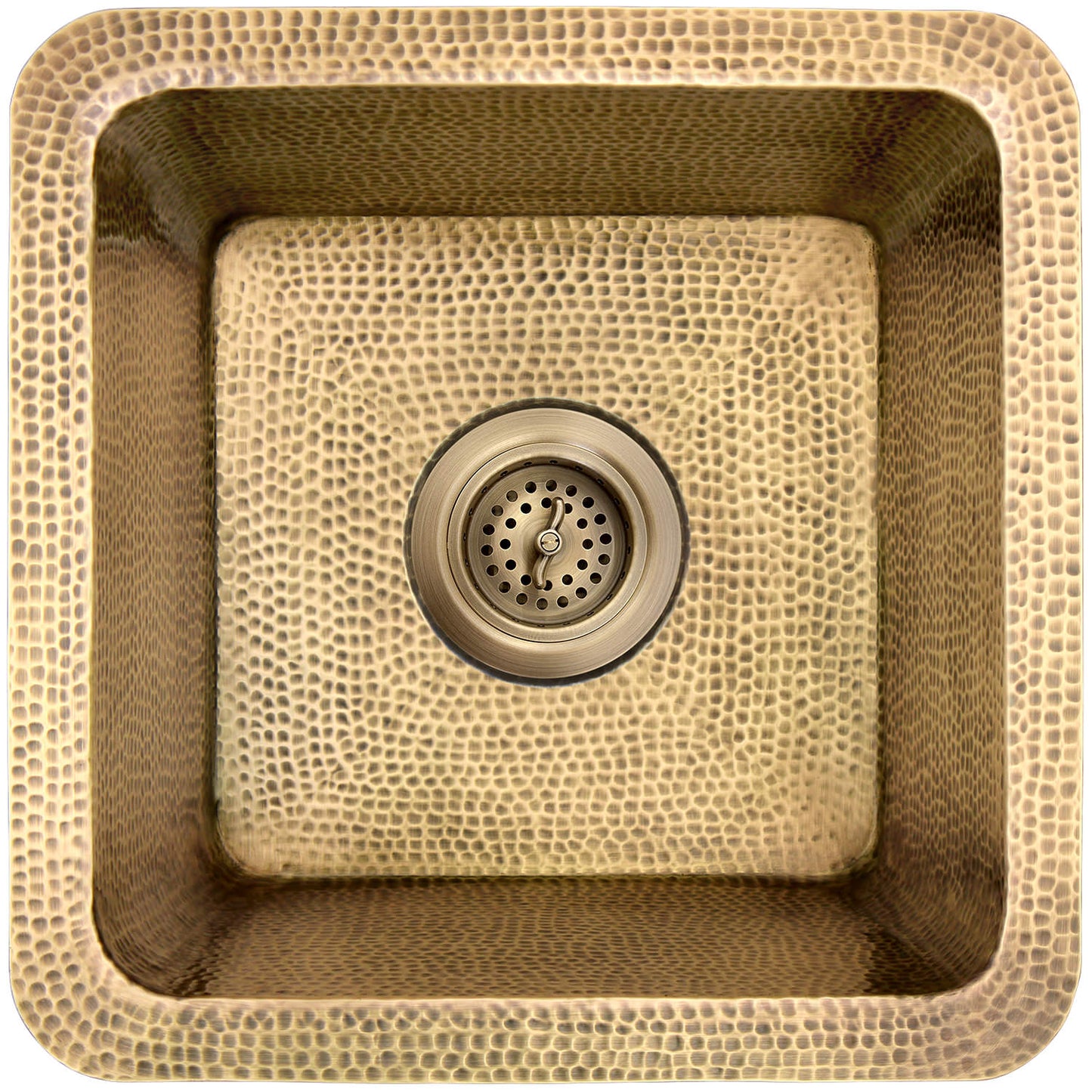 Linkasink C006 Hammered Small Square With 3.5 Drain Opening