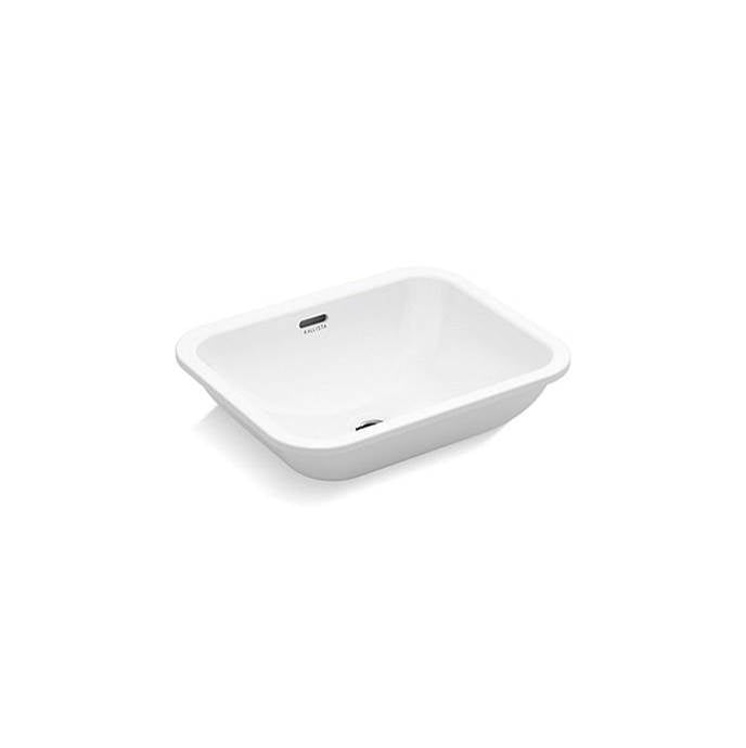 Kallista P74234-WO-0 Perfect Under-Mount Sink W/ Overflow, Soft Rectangle, Glazed in Stucco White