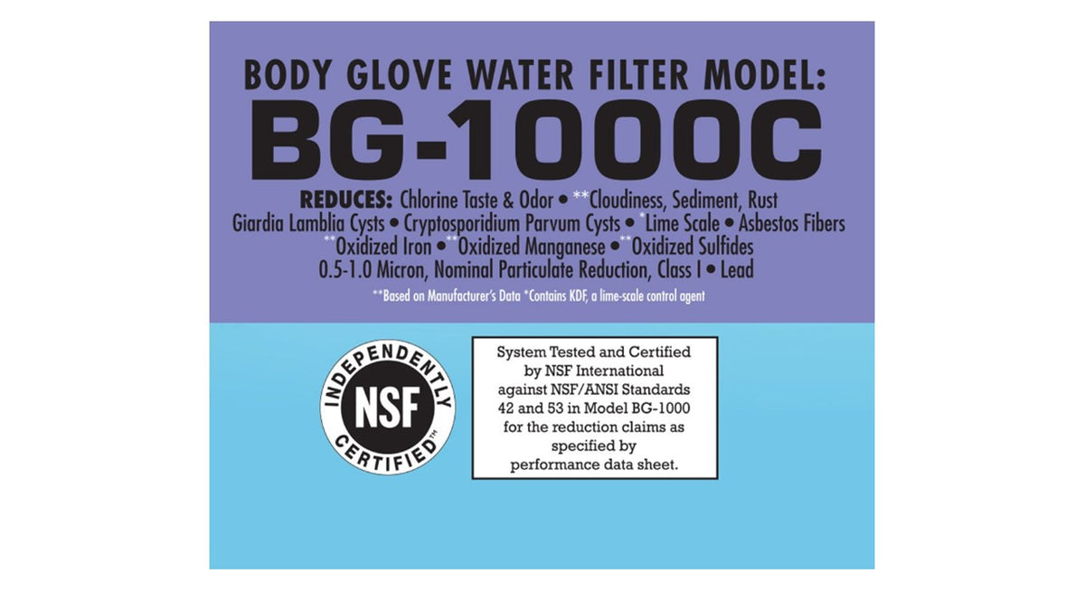 Water Inc WI-BG1000C Body Glove Replacement Water Filter Cartridge