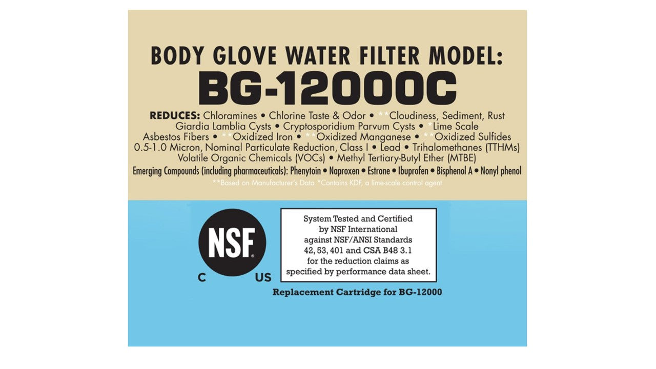 Water Inc WI-BG12000C Body Glove Replacement Water Filter Cartridge