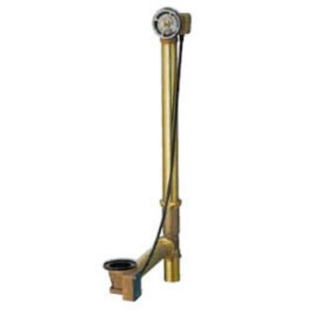Geberit 151.450.00.1 Bathtub Drain With Turncontrol Handle Actuation, Rough-In Unit 17-24 Brass