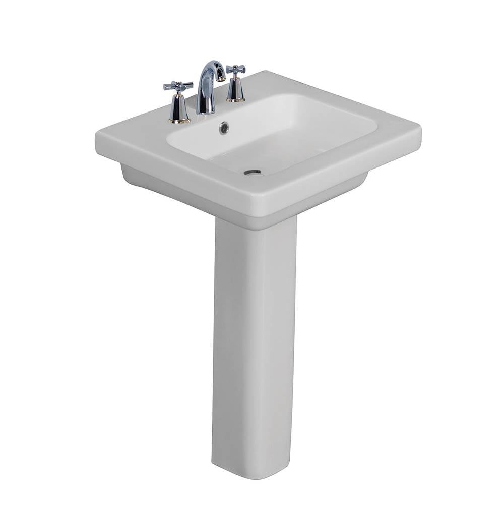 Barclay 3-1068WH Resort 500 Pedestal Lavatory - 8 Widespread - White