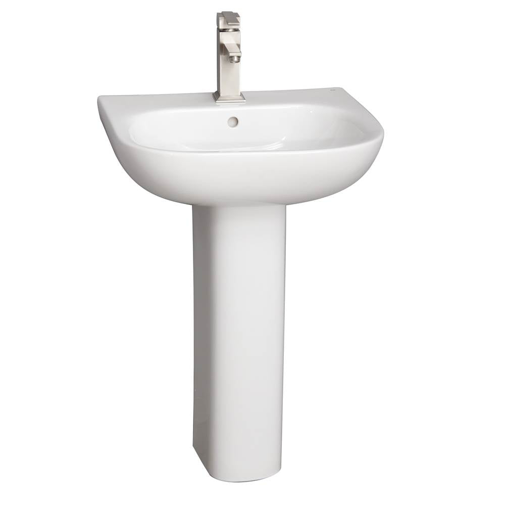 Barclay 3-2021WH Tonique 450 Pedestal Lavatory - 1 Hole - White