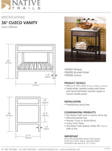 Load image into Gallery viewer, Native Trails VNR362 36&quot; Cuzco Vanity Antique