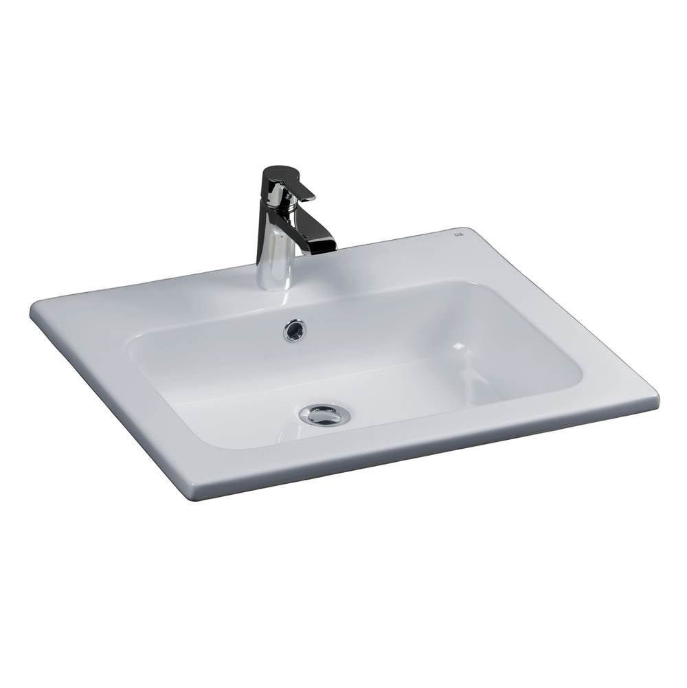 Barclay 4-151WH Cilla 24 Drop - In Basin 1 Hole - White