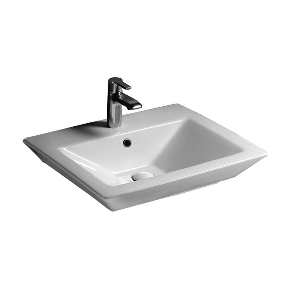 Barclay 4-361WH Opulence 23 Wall - Hung Basin Rect. Bowl 1 - Hole - White