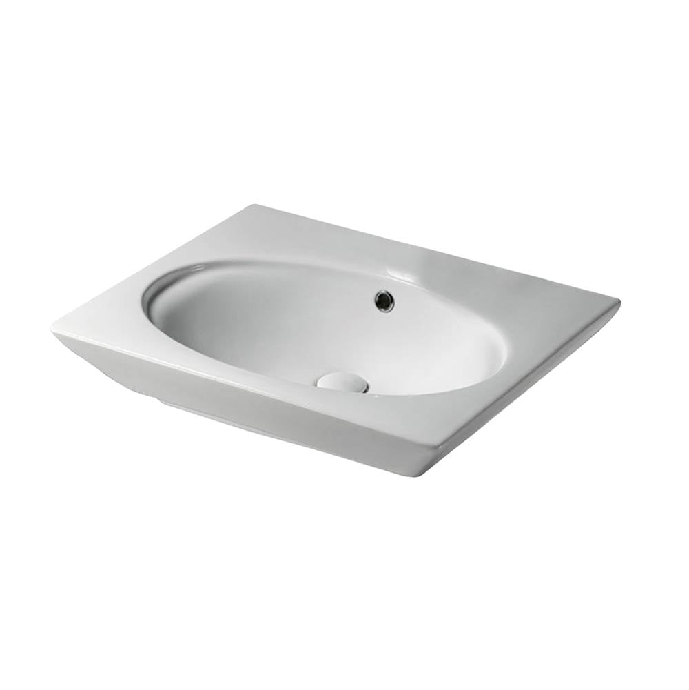 Barclay 4-378WH Opulence Wall - Hung Basin Oval Bowl 8 Widespread - White