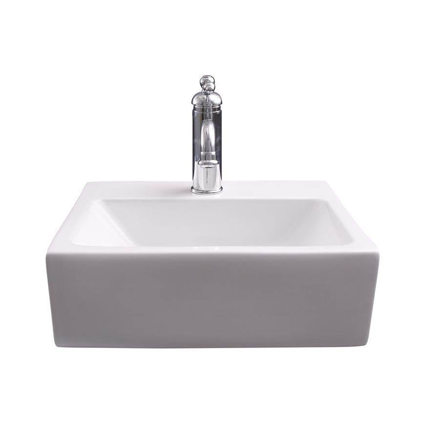Barclay 4-9060WH Linden Rect 16 - 3/4 Wall Hung 1 Faucet Hole - White