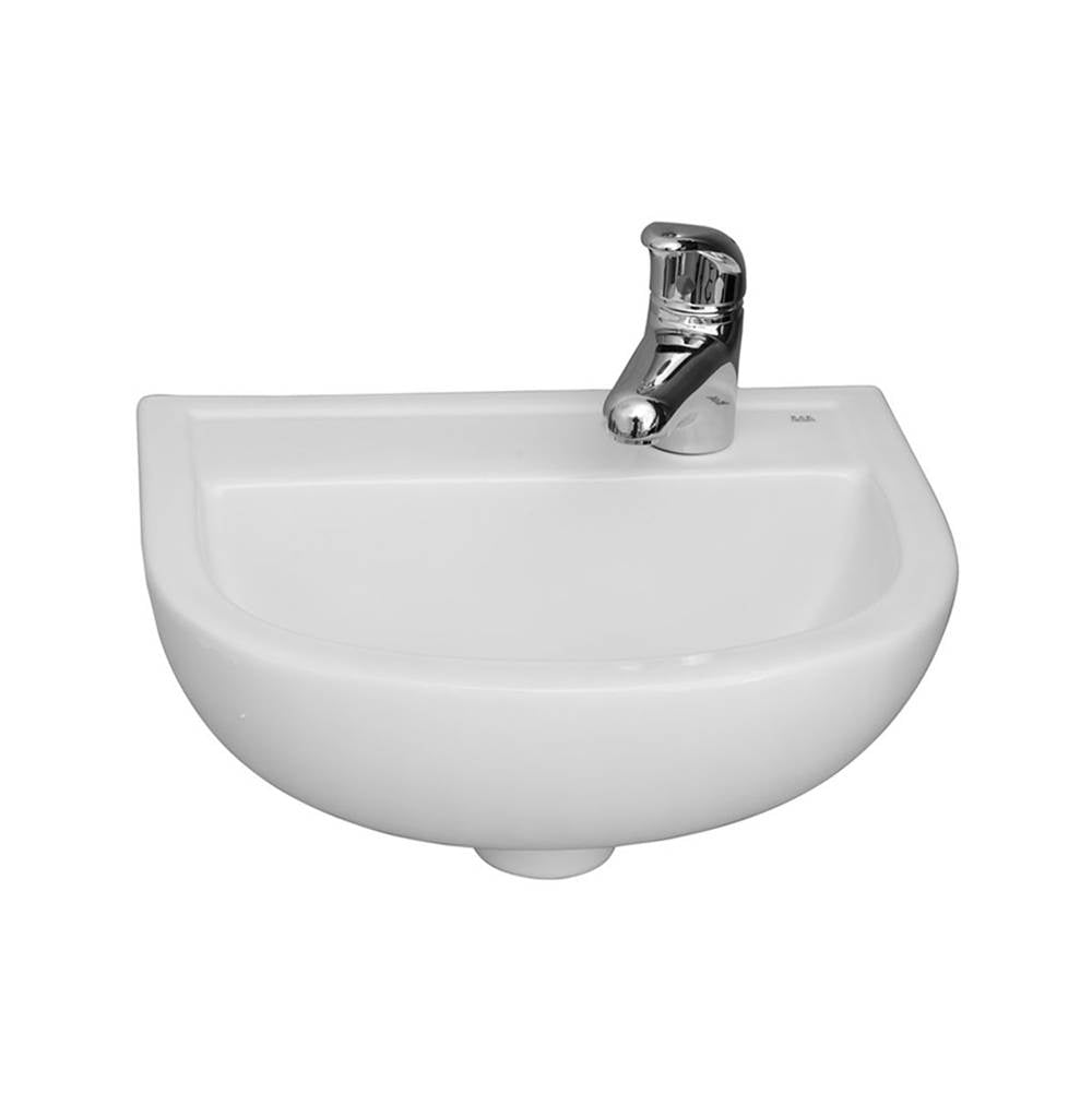 Barclay 4R-531WH Compact 380 Wall Hung Basin 1 Hole on right - White