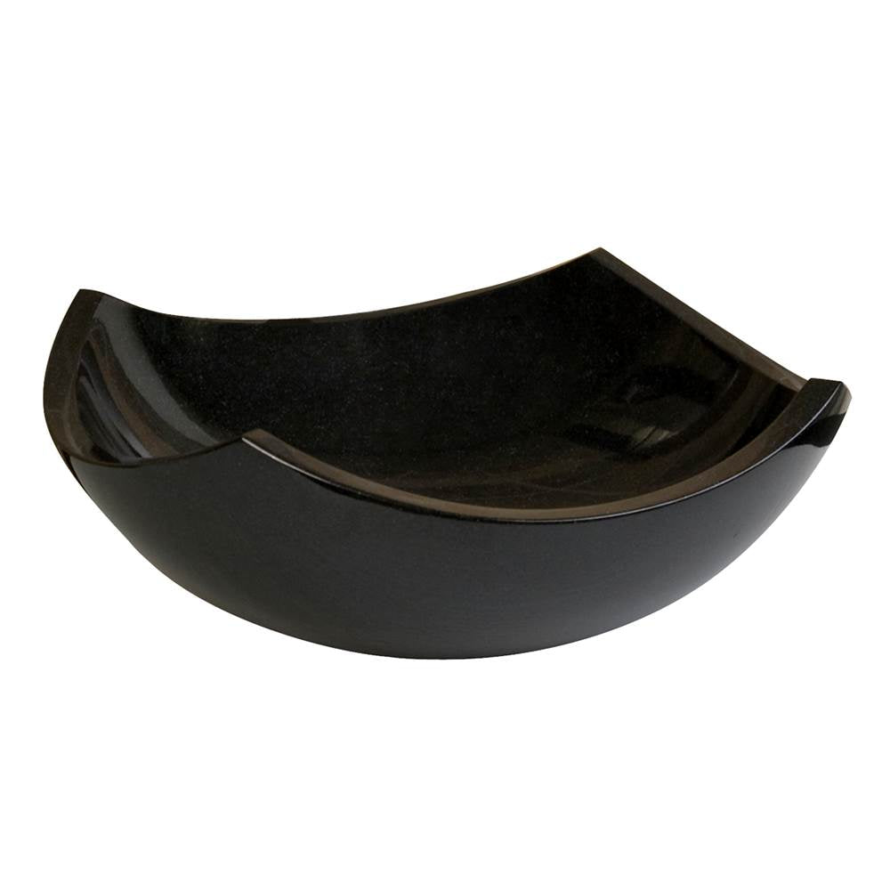 Barclay 7-720GPBL Morse Curved Sq. Granite Vessel - Polished Black