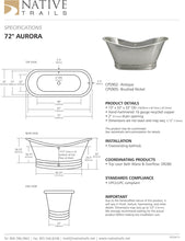 Load image into Gallery viewer, Native Trails CPS902 72&quot; Aurora Copper Bath Tub Antique