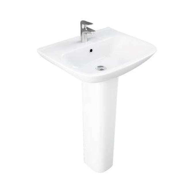 Barclay 3-1114WH Eden 520 Pedestal Lavatory 4 Centerset - White