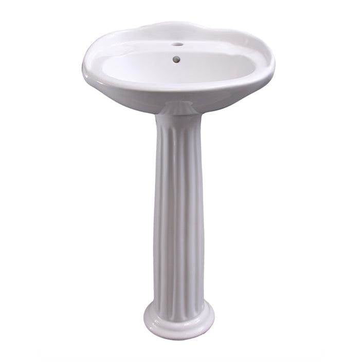 Barclay 3-3051WH Arianne 19 Pedestal Lavatory 1 Faucet Hole - White