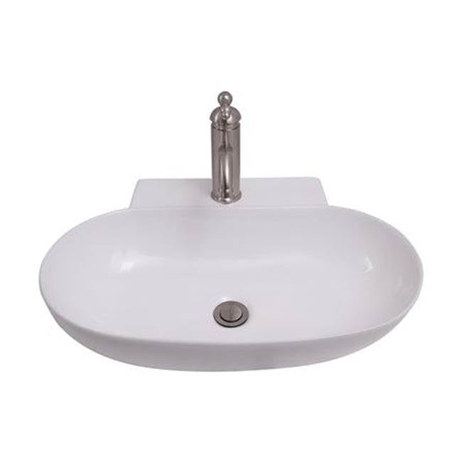 Barclay 4-1131WH Leith 22 Wall Hung Basin 6 Centerset - White