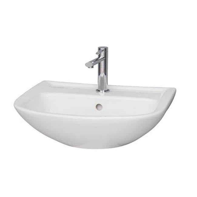 Barclay 4-122WH Lara 510 Wall Hung Basin 1 Faucet Hole - White