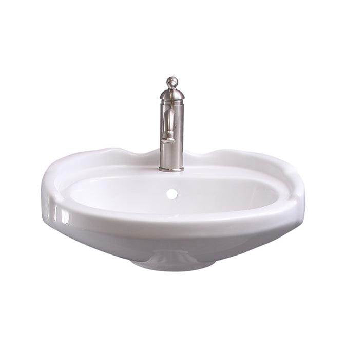 Barclay 4-3041WH Silvi 20 Wall Hung With Overflow 1 Faucet Hole - White