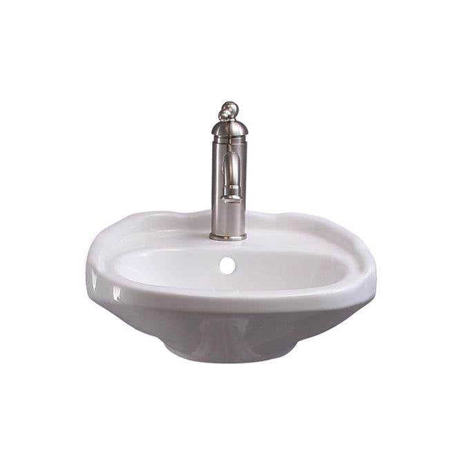 Barclay 4-3061WH Silvi 15 Wall Hung With Overflow 1 Faucet Hole - White