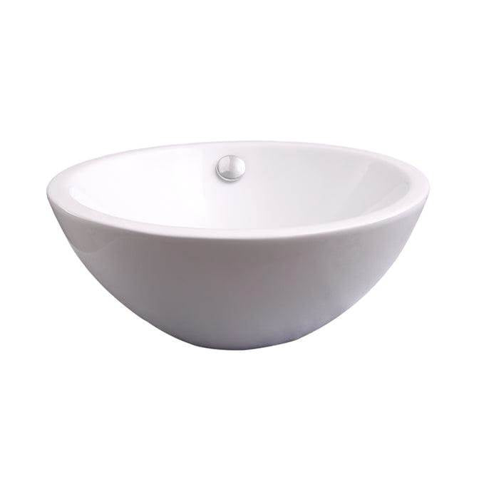 Barclay 4-8010WH Dayton Above Counter Basin 15 Oval No Faucet Holes With Overflow - White