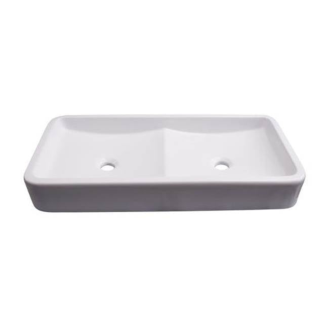 Barclay 4-8100WH Rosalie Above Counter 31 - 1/2 Double Bowl 1 Fct Hole Each - White