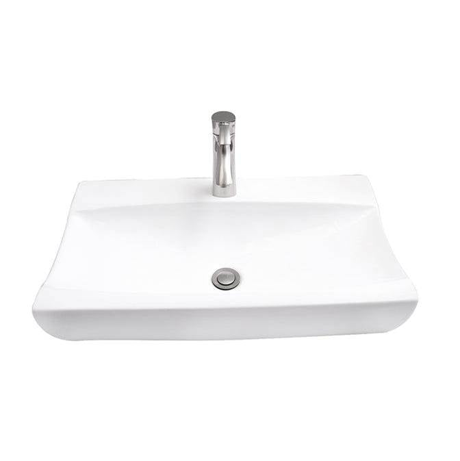 Barclay 4-8120WH Ramsey Above Counter Basin 25 Rect 1 Faucet Hole - White