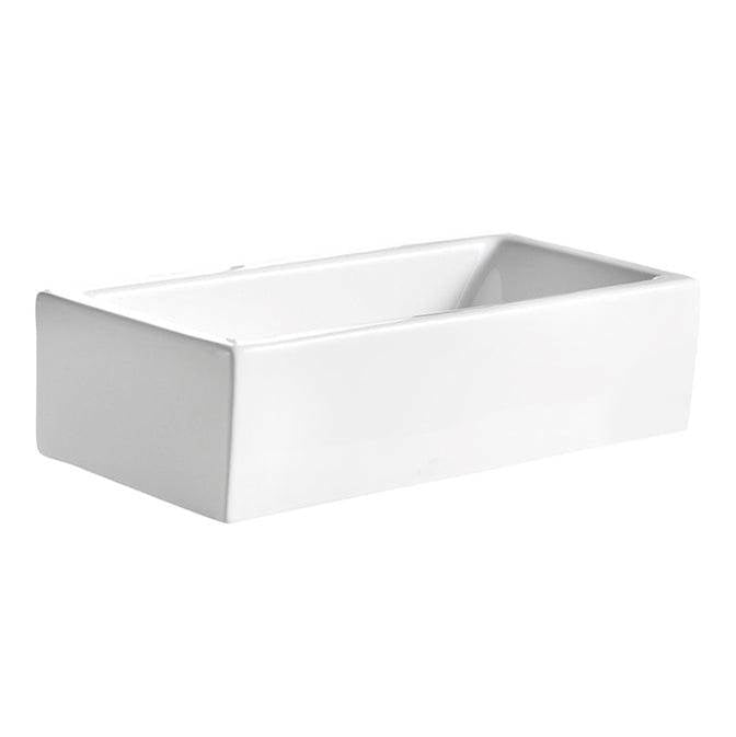 Barclay 4-8130WH Randolph Above Counter Basin 19 - 1/2 Rect No Fct Holes - White