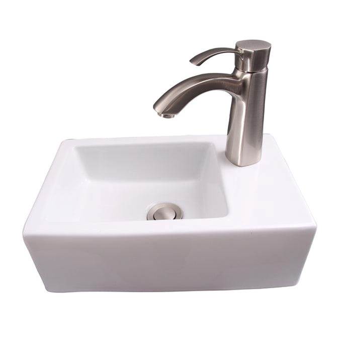 Barclay 4-9054WH Avilla Rect Wall Hung 15 Faucet Hole on Right - White