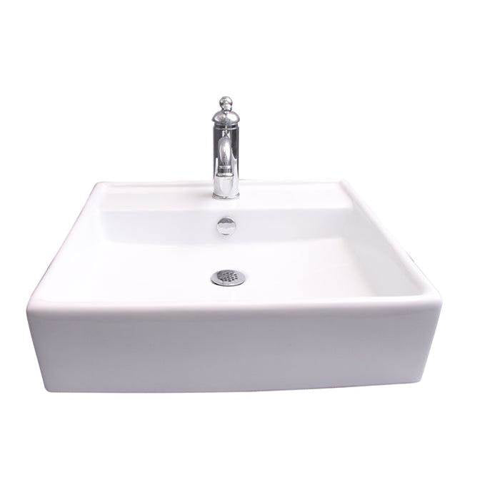 Barclay 4-9066WH Markle Rect 20 Wall Hung 1 Faucet Hole Overflow - White