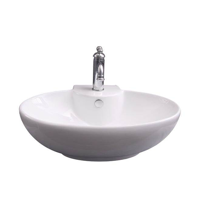 Barclay 4-9080WH Boswell Oval Wall Hung 24 1 Faucet Hole Overflow - White