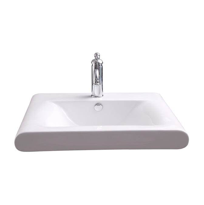 Barclay 4-9094WH Thad Rectangular 24 Wall Hung 1 Faucet Hole Overflow - White