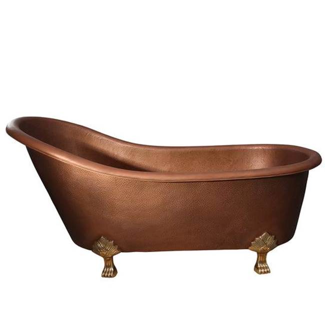 Barclay COTSN66-LC-PB La Widespread on 66 Slipper Tub With feet Tub Light AC No Hole - Polished Brass