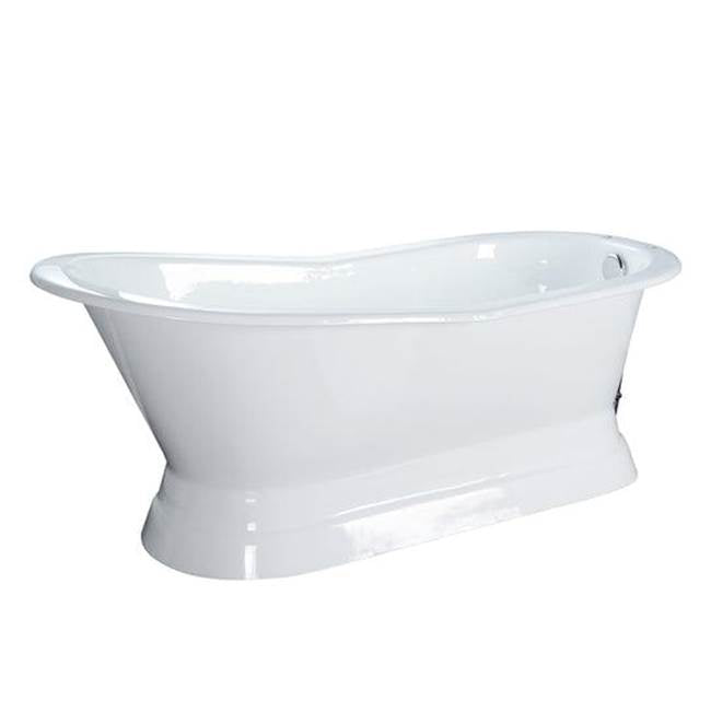 Barclay CTS7H61B-WH Leonardo Cast Iron Slipper wbase 61 7 Holes - White