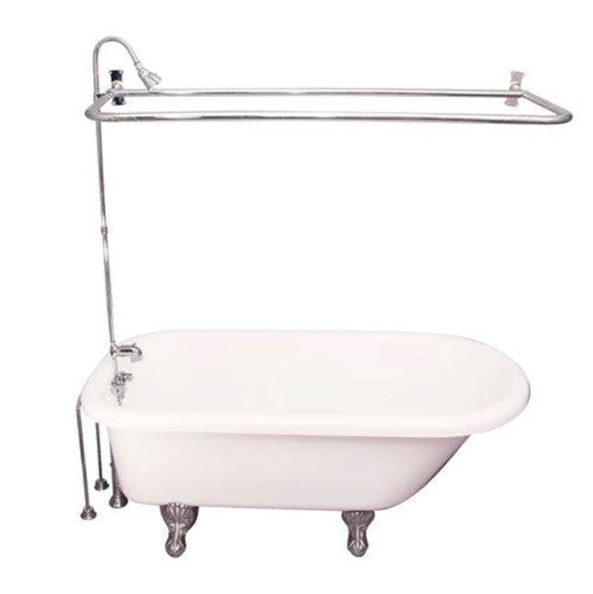 Barclay TKADTR60-BCP4 Tub Kit 60 AC Roll Top Shower Unit Supplies Drain - Polished Chrome