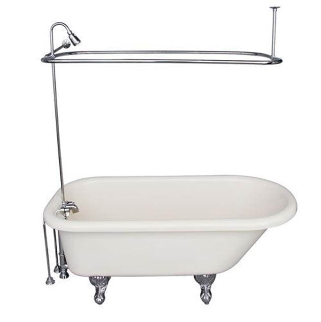 Barclay TKADTR60-BCP5 Tub Kit 60 AC Roll Top Shower Unit Supplies Drain - Polished Chrome