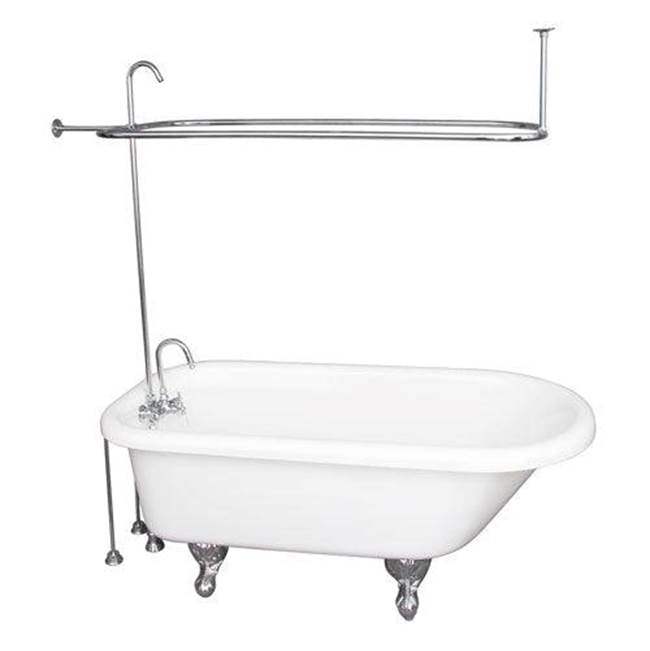 Barclay TKADTR60-WCP1 Tub Kit 60 AC Roll Top Shower Unit Supplies Drain - Polished Chrome