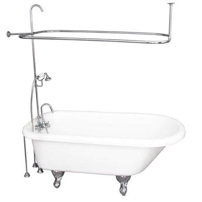 Barclay TKADTR60-WCP2 Tub Kit 60 AC Roll Top Shower Unit Supplies Drain - Polished Chrome
