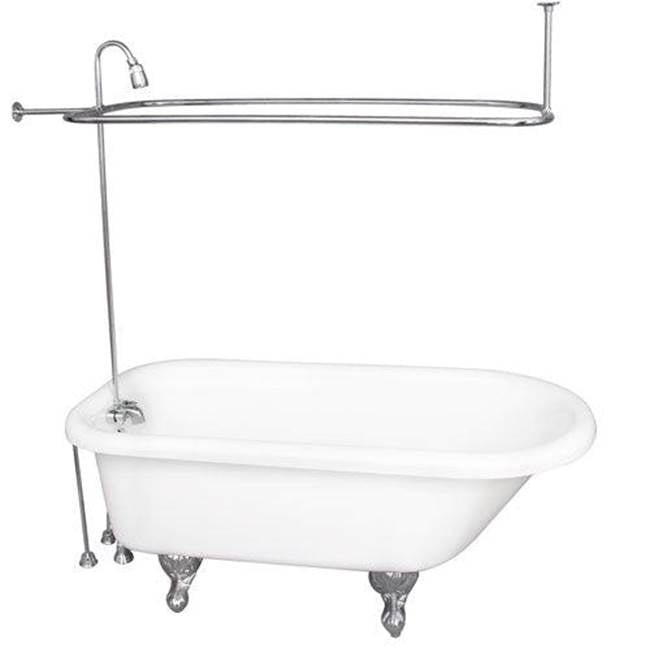 Barclay TKADTR60-WCP3 Tub Kit 60 AC Roll Top Shower Unit Supplies Drain - Polished Chrome